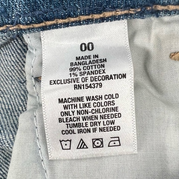 Aeropostale Cut Off Distressed Embroidered Jean Shorts Size 00 Women’s - Picture 4 of 6